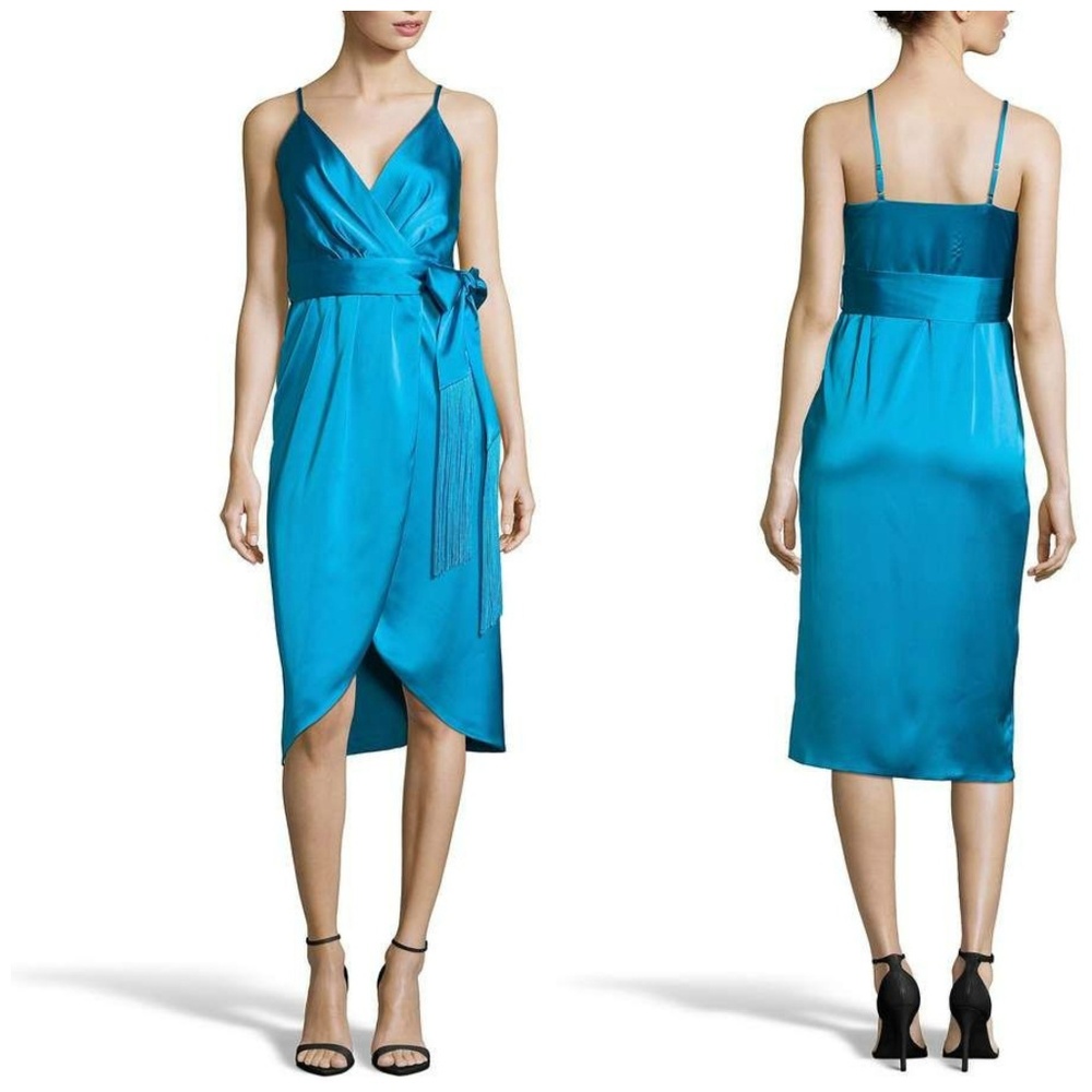 Nicole Miller New York Wrap Dress Aqua 14